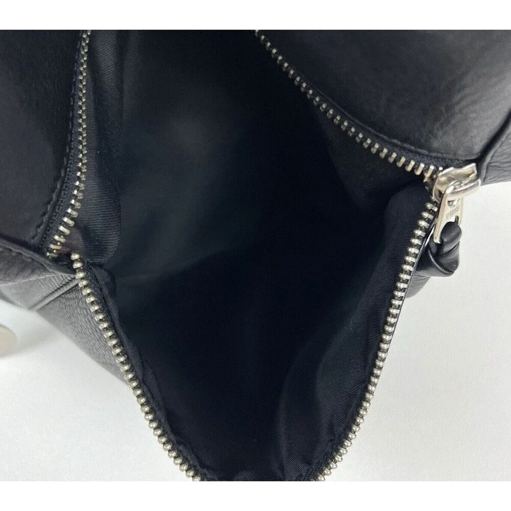 The Sak Hobo Shoulder Bag Pebbled Black Leather Pockets Signature Charm Roomy
